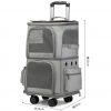grey double pet carrier